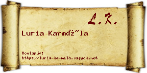 Luria Karméla névjegykártya